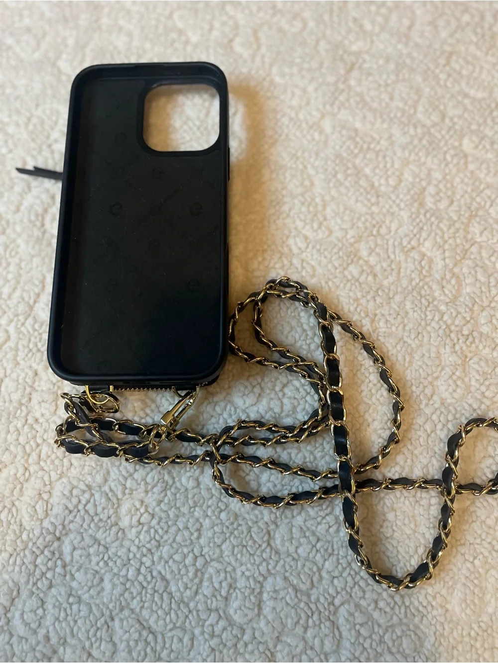 Black Quilted Crossbody Phone Case Wallet Chain Strap iPhone 11 Pro Max